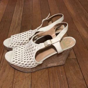 Fergalicious cream color wedge Summer heel